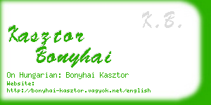 kasztor bonyhai business card